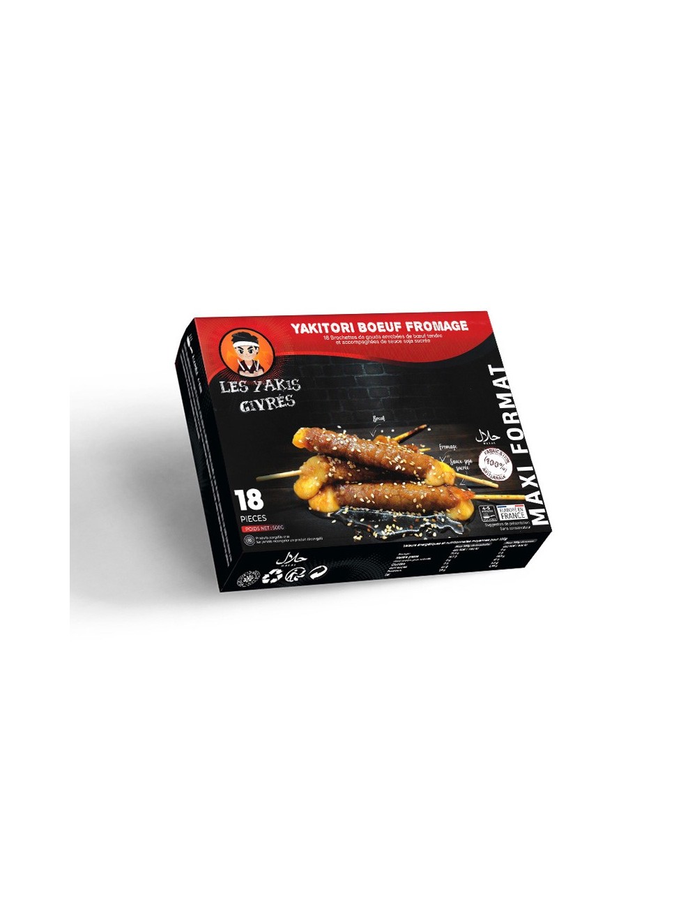 Maxi Format Yakitori Boeuf Fromage 500g Yakis givrés x 18 Achahada