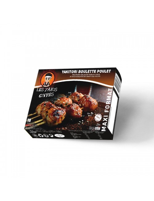 Maxi Format Yakitori Boullette de poulet Yakis givrés 500 g x 6 Achahada