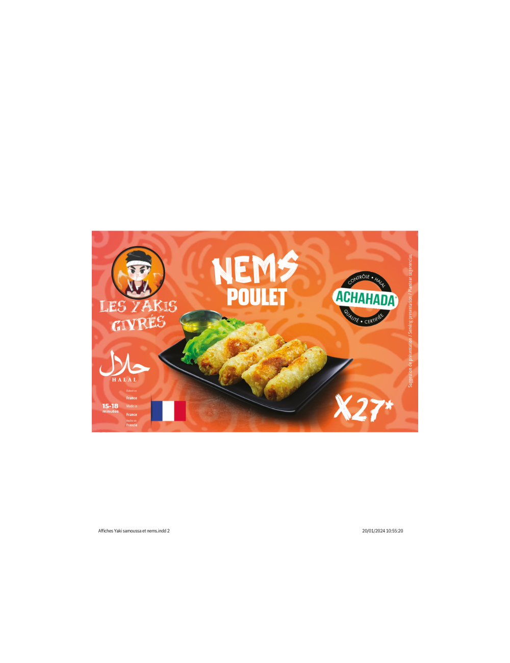 Nems au Poulet x 27 les yakis givrés Achahada 1KG
